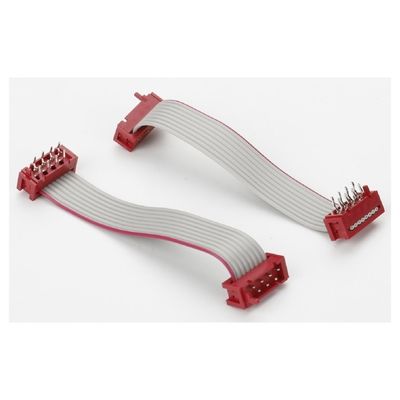 كابل مسطح من البوليستر 28AWG من PVC 1.27mm Micro Connector كابل IDC 8 دبوس