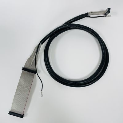 2كابل مسطح ذو شريط أسود ذو مساحة 54 ملم مع وصلة IDC UL2651 28awg