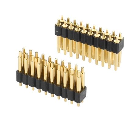 2.0mm Pitch H2.5mm Male Pogo Pin Connector لـ PCB صف مزدوج 20pin دبس مستقيم