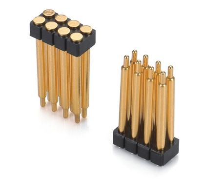 2.0mm Pitch H2.5mm Male Pogo Pin Connector لـ PCB صف مزدوج 20pin دبس مستقيم