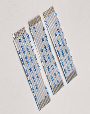 كابل إلكتروني مسطح مرن 8 دبوس مطلي بالذهب 1.25mm 10cm كابل Ffc UL20624 80C 60V