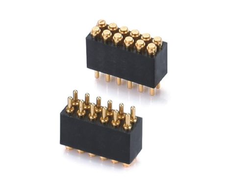 1.27mm H3.8mm Pogo Pin Connector النحاس C6801 المادة 12 Pin Connector مع الدقة