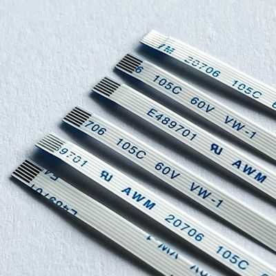 6 دبوس FFC كابل مسطح مخصص Awm 20706 105c 60v Vw-1 0.5mm Pitch FFC كابل FPC