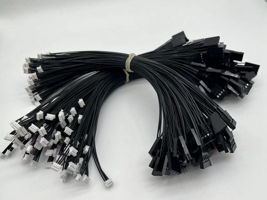 2.54mm Pitch 4 Pin Dupont Cable Assembly UL1007 24awg الأسود الطول المخصص