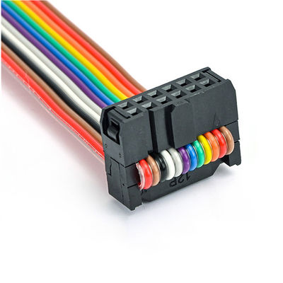 تخصيص 2.54mm 12 دبوس شريط كابل IDC سوكت UL2651 28AWG التجميع الأسلاك المسطحة