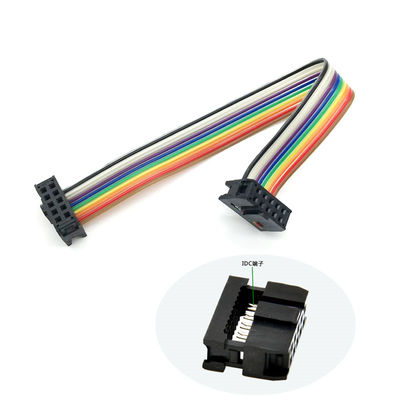 تخصيص 2.54mm 12 دبوس شريط كابل IDC سوكت UL2651 28AWG التجميع الأسلاك المسطحة