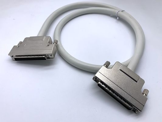 HPDB 100 Pin MDR Connector مجموعة كابلات SCSI الأسلاك السوداء مع مواد اتصال نحاسية