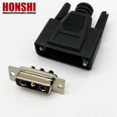 3V3 30A نوع اللحام ذكر D Sub Connector مع مواد الاتصال المصفوفة بالذهب النحاس