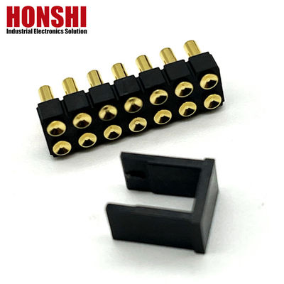 2.54mm High Current Pogo Pin Connector الإناث 2x7P المصفوفة بالذهب H2.5 SMT نوع لـ PCB