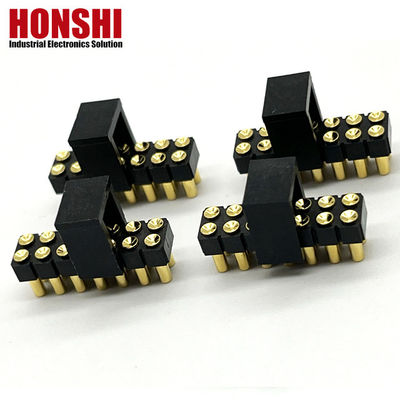 2.54mm High Current Pogo Pin Connector الإناث 2x7P المصفوفة بالذهب H2.5 SMT نوع لـ PCB