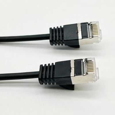 تجميع الكابل المنسوج الأسود المخصص RJ45 Cat7 Ethernet Patch Cable 8P8C كابل الاتصال