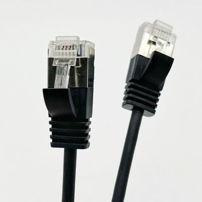 تجميع الكابل المنسوج الأسود المخصص RJ45 Cat7 Ethernet Patch Cable 8P8C كابل الاتصال