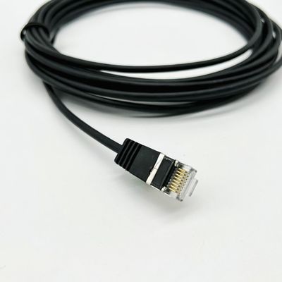 تجميع الكابل المنسوج الأسود المخصص RJ45 Cat7 Ethernet Patch Cable 8P8C كابل الاتصال