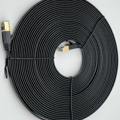 تجميع الكابل المنسوج الأسود المخصص RJ45 Cat7 Ethernet Patch Cable 8P8C كابل الاتصال
