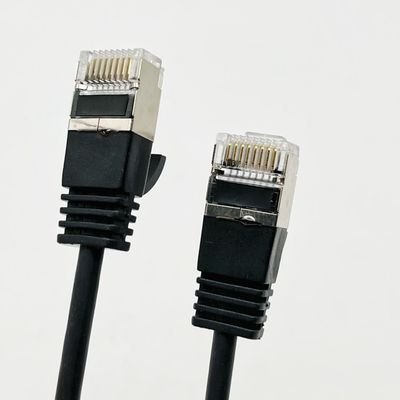 تجميع الكابل المنسوج الأسود المخصص RJ45 Cat7 Ethernet Patch Cable 8P8C كابل الاتصال