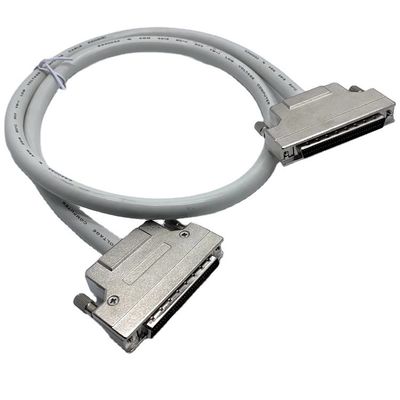 كابل الصلة SCSI الرمادي المخصص 68 دبوس 100 دبوس كابل ذكر Ul20276 28awg كابل
