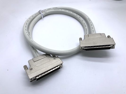 كابل الصلة SCSI الرمادي المخصص 68 دبوس 100 دبوس كابل ذكر Ul20276 28awg كابل