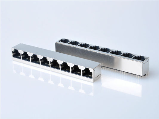 8p8c RJ45 Ethernet Connector 1x1 الموانئ الإناثية RJ45 جاك بدون مغناطيس