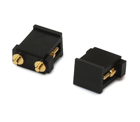 DC12V Pogo Pin Connector 2.54mm 2pin ذكر مع غطاء Pogopin صف واحد زاوية يمين