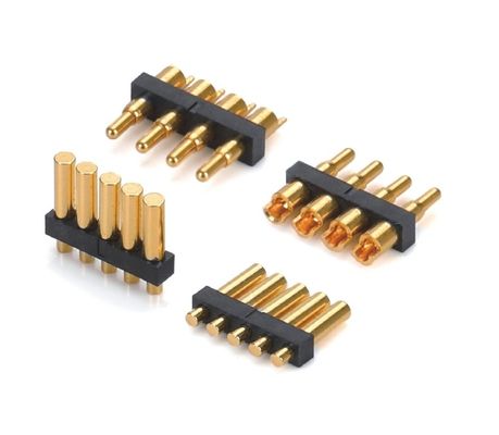 DC12V Pogo Pin Connector 2.54mm 2pin ذكر مع غطاء Pogopin صف واحد زاوية يمين