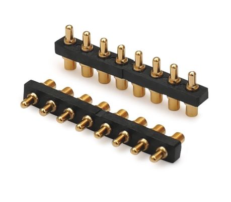 2.54mm Pitch Male 5 Pin PCB Connector ربيع محمل Pogo Pin Connector نوع الغطس