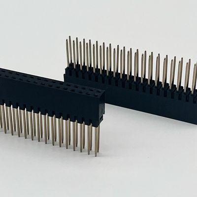 2.54ملم مساحة إمرأة ربط الرأس 8.5ملم ارتفاع صف مزدوج 180 درجة غمرة لPCb