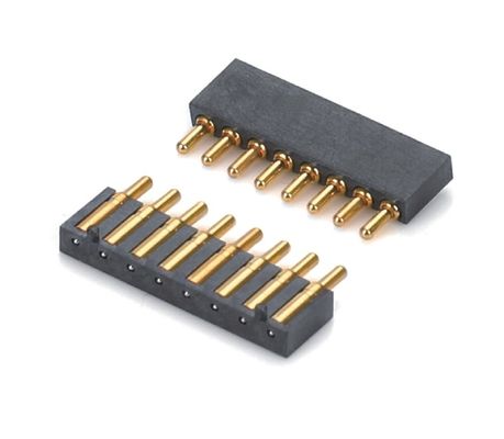 2.5mm Pitch Brass C6801 3 Pin SMT نوع الذكور الرأس Pogo Pin رابط بلاستيك أسود
