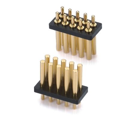 2.5mm Pitch Brass C6801 3 Pin SMT نوع الذكور الرأس Pogo Pin رابط بلاستيك أسود