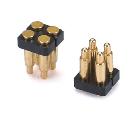2.5mm 4 Pin Pogo Connector H3.5mm SMT Type Pogo Connector من النحاس المطلي بالذهب