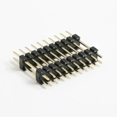 مخصص 2.54mm Pitch Pin Header Connector صف مزدوج 20 Pin 80 Pin دبس مستقيم