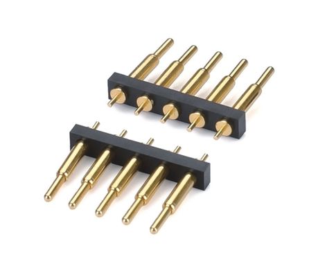 1.27mm Pogo Pin Connector h1.5mm L8.0 Dip Type Plated Brass Connector 10 pin وحدة توصيل من النحاس المصفوف بالذهب