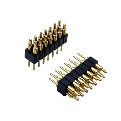 2.54ملم H2.5 2x7Pin Pogo Pin Connector النحاس الربيع المحمل الالكتروني