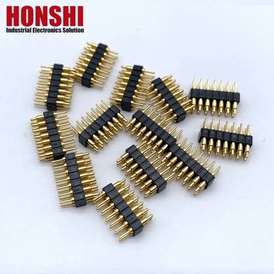 2.54ملم H2.5 2x7Pin Pogo Pin Connector النحاس الربيع المحمل الالكتروني