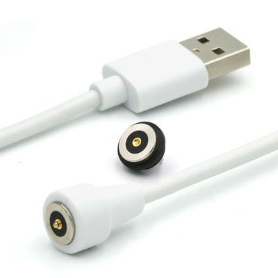 2 دبوس مغناطيسي بوجو دبوس رابط كابل إلى USB نوع A M كابل أبيض