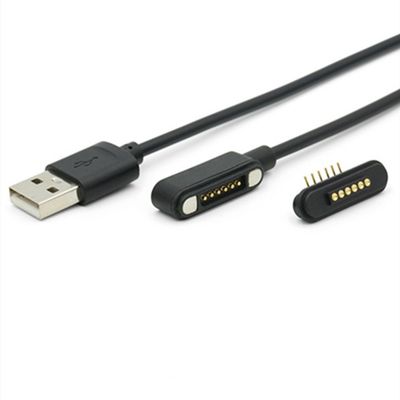 IP67 مضاد للماء PCB إمرأة Pogo Pin Connector كابل مغناطيسي مع طلاء الفلاش الذهبي ومقاومة 50mohm Max للاتصالات
