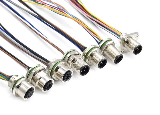 سلسلة M12 الدائرية المرفق الذكور مغلقة 5pin المسمار الخلفي لوحة تركيب M16 * 1.5 PG9