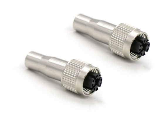 إمرأة الدائرية M12 X Code Connector 8 Pin Long Shield Socket للفئة 6a