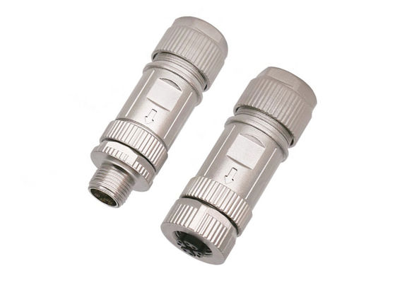 محول M12 X Code Connector Ethernet 8 Pin Male Female Plug Connector مجمع المسمار