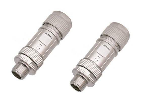 ربط الأسلاك الدائرية من سبائك الزنك القشرة M12 8 Pin Male Ethernet Connector Assembly