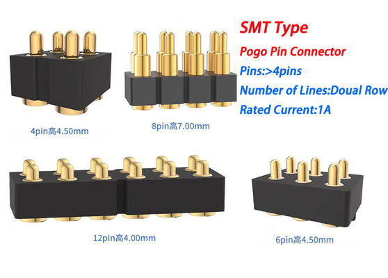 6pin إمرأة بوجو دبوس رابط ومصل الاتصال الربيع لsmd pcb قابلة للتخصيص