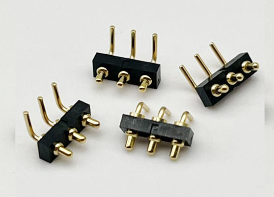 مرفق Pogo Pin مخصص 2.54mm Dip Type 3pin H1.5mm لمرفق العقدة الربيعية