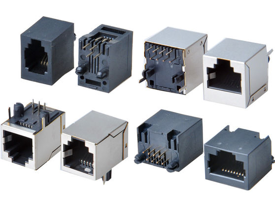 8p8c RJ45 Ethernet Connector 1x1 الموانئ الإناثية RJ45 جاك بدون مغناطيس