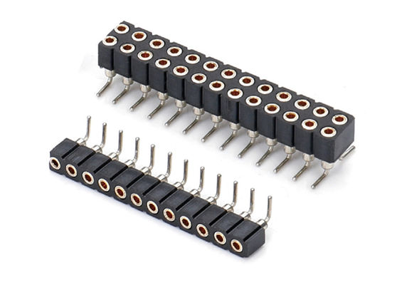2.0 ملم محركات مستديرة إمرأة دبوس رأس وصلة صف مزدوج PCB H2.8 ملم 7.4 ملم