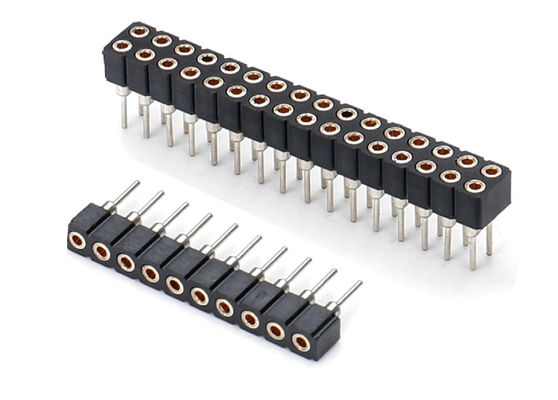 2.0 ملم محركات مستديرة إمرأة دبوس رأس وصلة صف مزدوج PCB H2.8 ملم 7.4 ملم