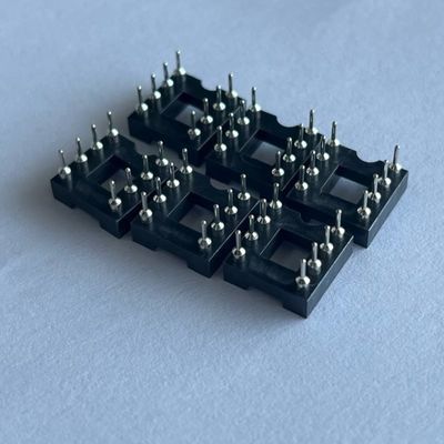 2.54mm 8 Pin IC Socket Connector Female Straight Pin Header PBT مواد العزل الأسود