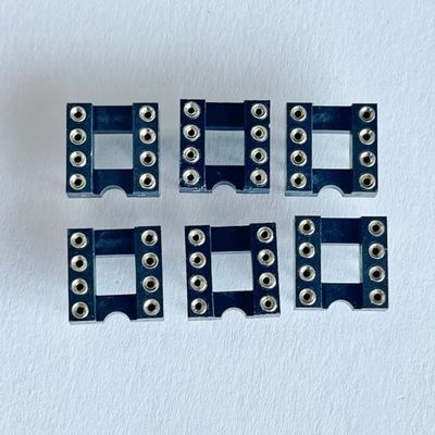 2.54mm 8 Pin IC Socket Connector Female Straight Pin Header PBT مواد العزل الأسود