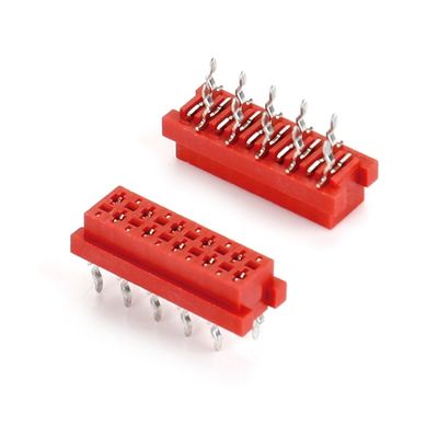 1.27mm Red IDC Socket Micro Match IDC 4/6/8/10/12/16/20/24 دبوس SMT