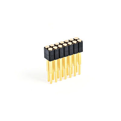 2.54mm 16P Pogo Pin Connector SMT نوع ذهبية مطلية نحاسية ربيعية محملة بنات Pogo