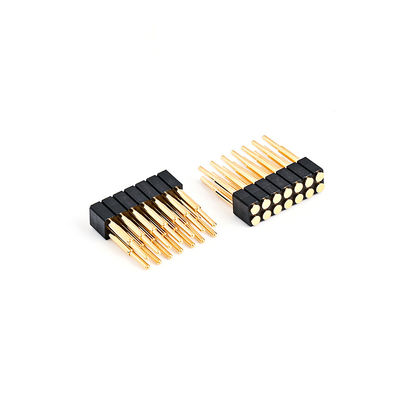 2.54mm 16P Pogo Pin Connector SMT نوع ذهبية مطلية نحاسية ربيعية محملة بنات Pogo