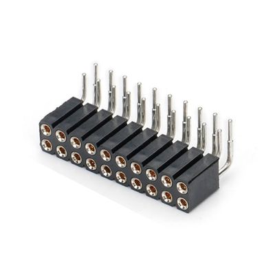 2.54mm صف مزدوج H7.0mm SMT PCB النحاسية المعالجة الدائرية المرأة ربط الرأس PA6T الأسود